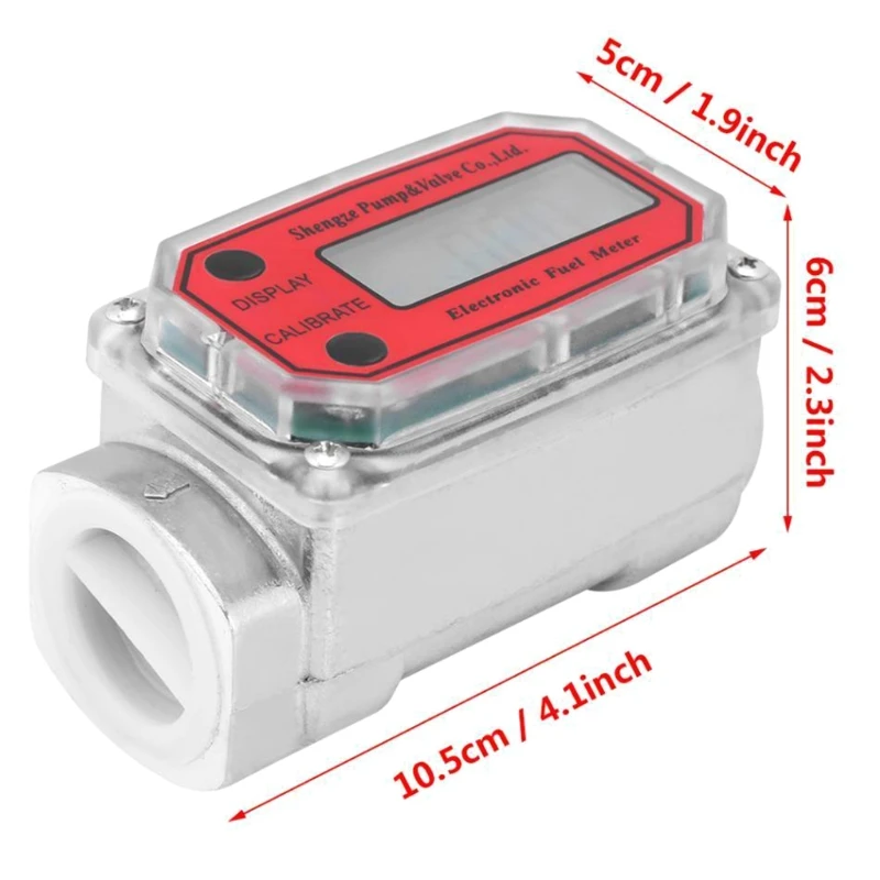 1″ Digital Turbine Flow Meter,Gas Oil Fuel Flowmeter,Pump Flow Meter Fuel Flow Meter,High Accuracy,for  Kerosene, Gasoline, images - 6