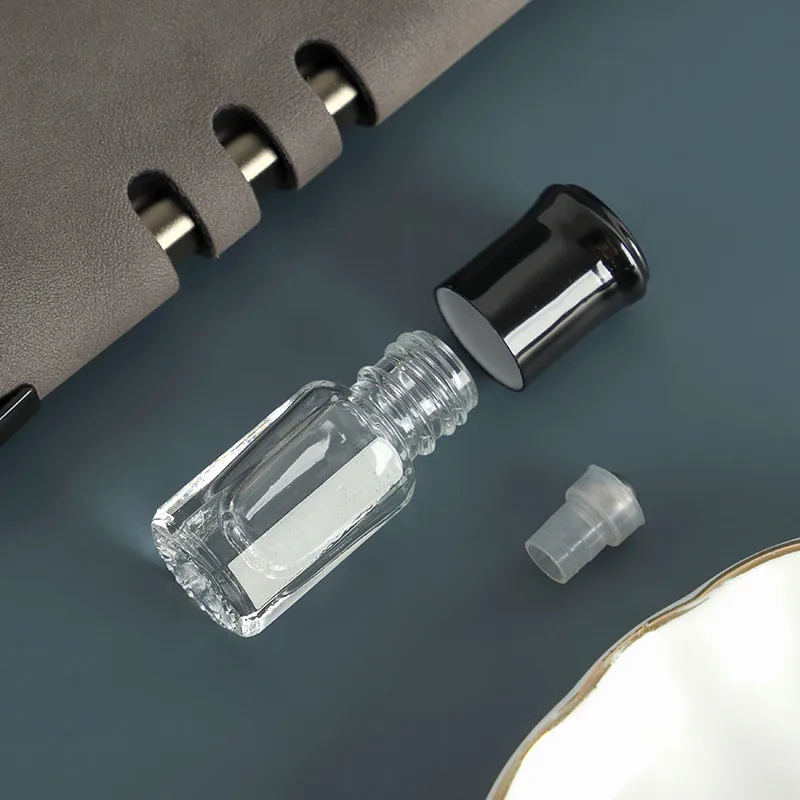Portable Perfume Bottle with Stainless Steel Roller Ball Glass Dropper Stick 3ml 6ml 12ml Essential Oil Bottle