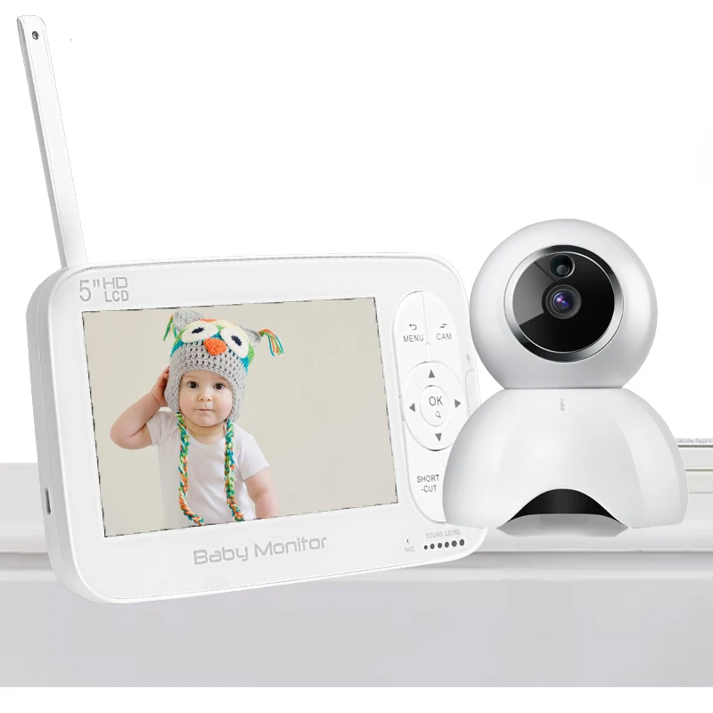 

Baby Monitor 5.0' Wireless LCD Audio Video Radio Nanny Music Intercom IR 24h Portable Baby Camera Baby Walkie Talkie Babysitter
