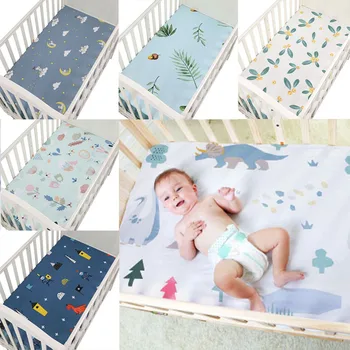 

100% Cotton Baby Crib Fitted Sheets Soft Breathable Newborn Toddler Bed Mattress Cover Protector Cartoon Newborn Bedding