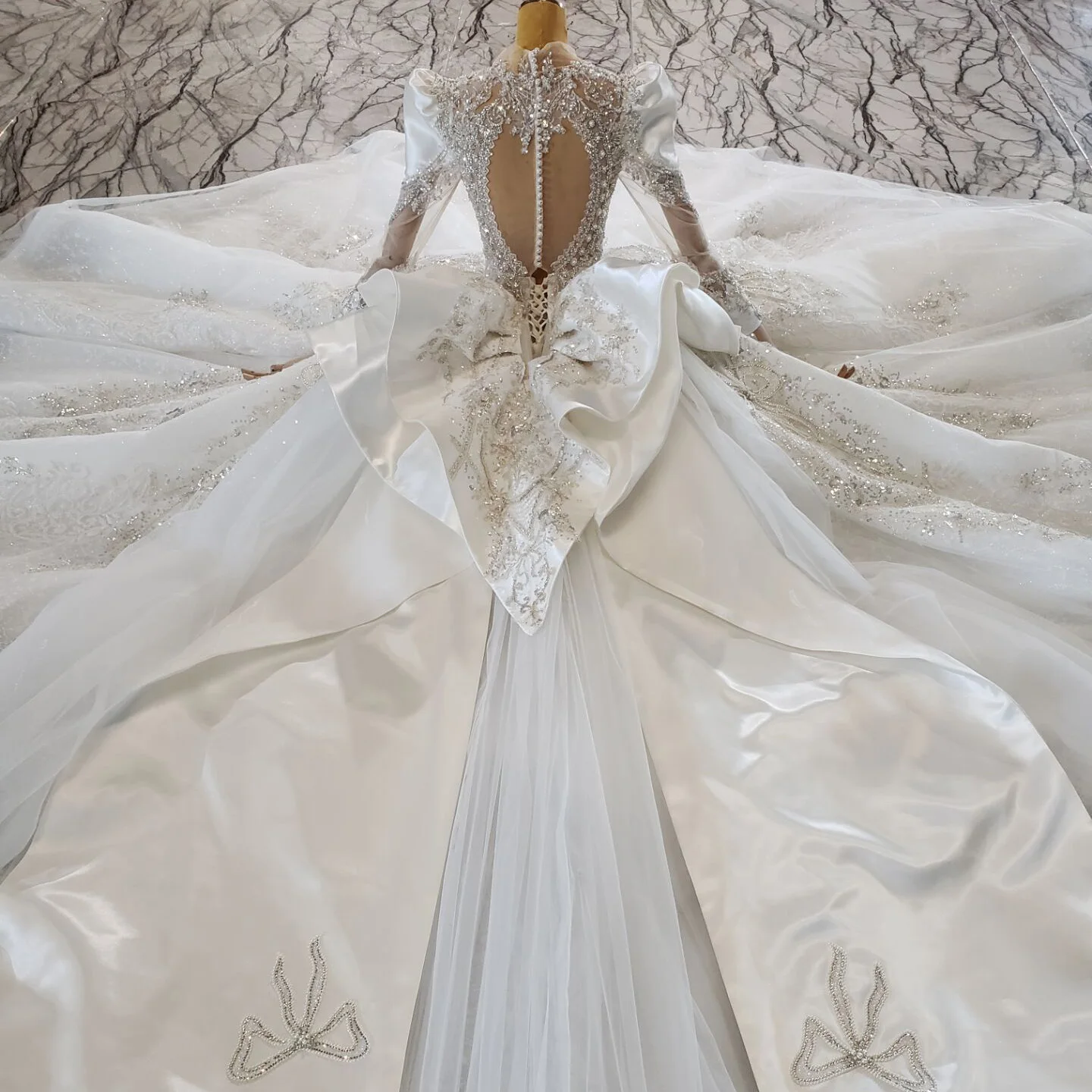 HTL2242 new ball gown wedding dresses for bride Princess long sleeve luxury wedding dress 2021 vestido de noiva vintage 6