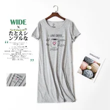 Большие размеры 3XL летняя Повседневная Ночная рубашка с мультяшным принтом для девочек хлопчатобумажные рубашки для женщин с коротким рукавом и круглым воротником