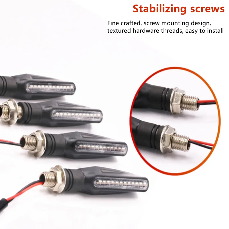 Universal Motorcycle Turn Signal Light 12V Led Moto Flowing Water Blinker Bendable Motorcycle Flashing Lights Signal Lamp