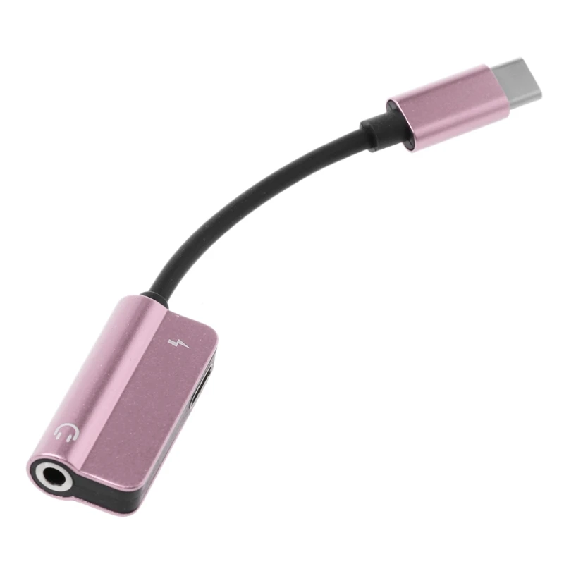 rose-golden USB 3,1 type C до 3,5 мм кабель для зарядки наушников для Xiaomi 6 8 huawei Mate10 P20 - Цвет: rose-golden