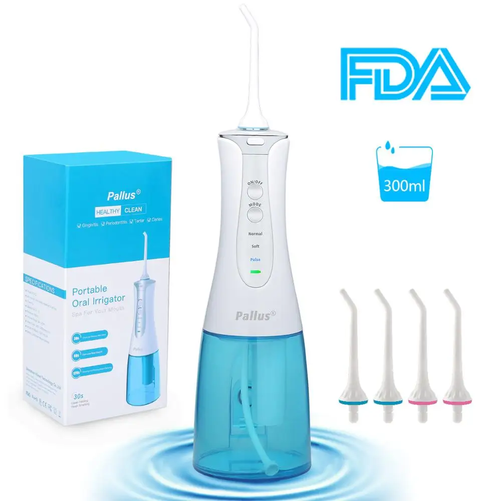 

Upgraded 300ML IPX7 Water Flosser Oral Irrigator Waterproof USB Rechargeable Portable for Braces and Teeth Whitening
