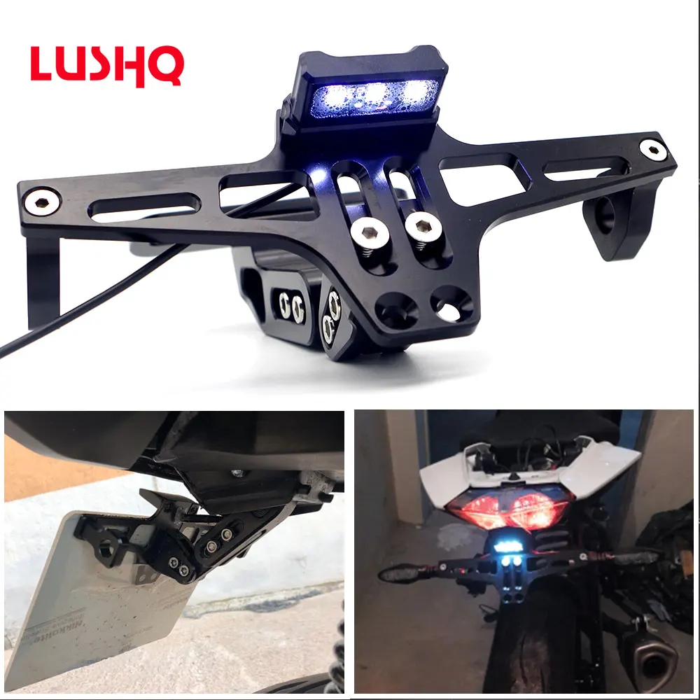 

CNC Licence Plate Holder Motorcycle Accessories For honda cb1000r honda cb 600 yamaha r6 2017 pulsar rs 200 accessories frame