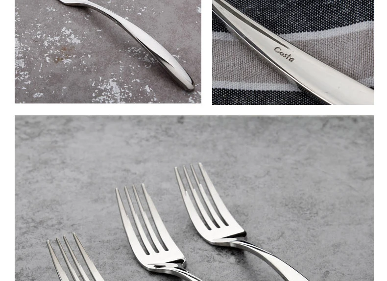 Stainless Steel Fork Spoon Dessert Restaurant Creative Tableware Western Food Steak Knife, Fork And Spoon Household Simple Two-T