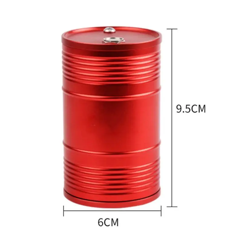 Universal Car Ashtray Portable Ashtray with Lid Aluminum Alloy Oil Drum Shape Detachable High Temperature Resistance Ashtray