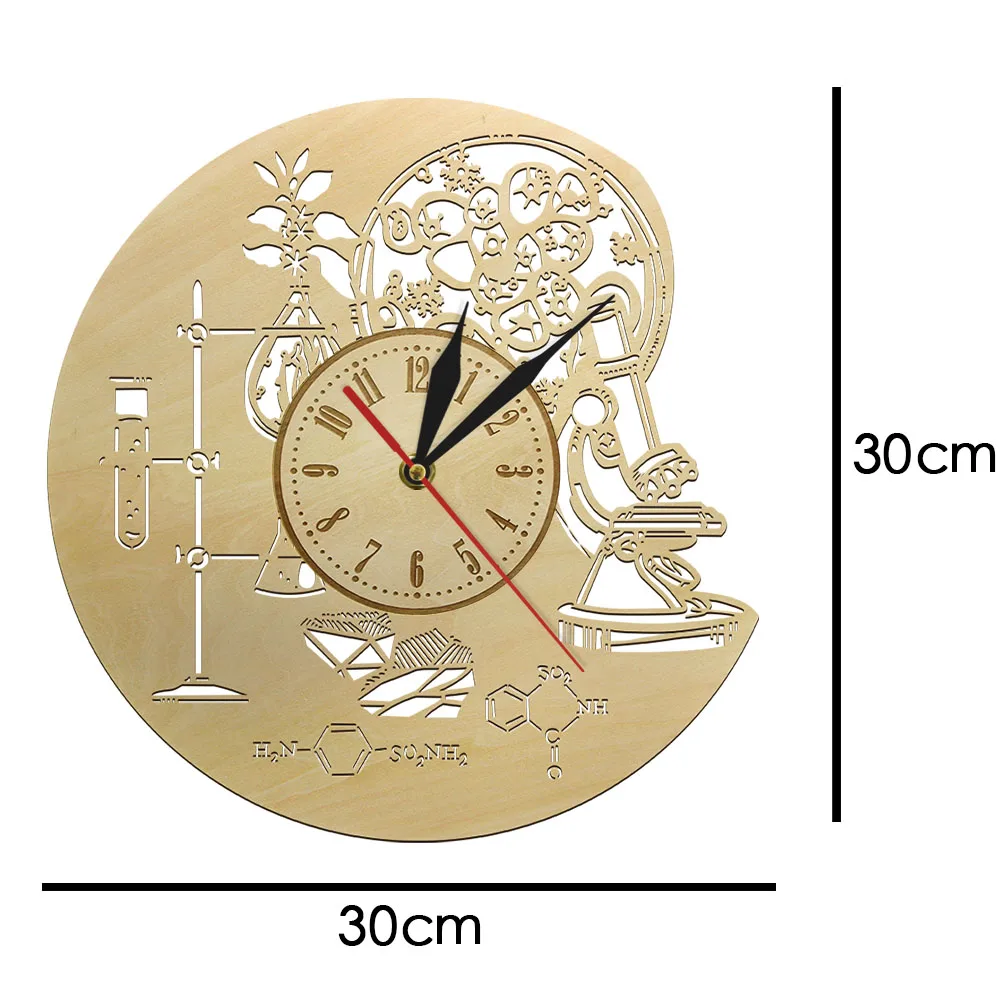 Биология химия научный круг лазерная резка древесины настенные часы химия деревенский настенный Декор химический часы биология подарки