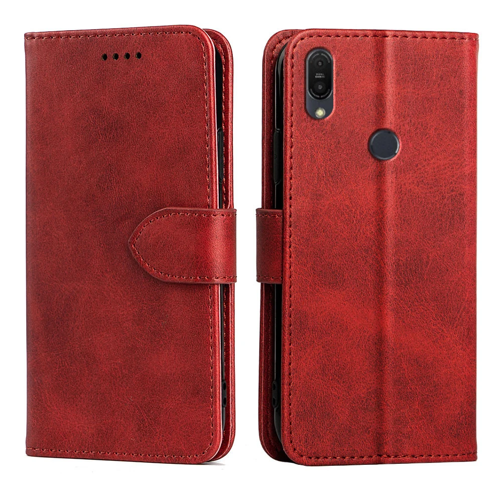 MKS Роскошный чехол книжка из искусственной кожи для ASUS ZenFone Max Pro M1 (ZB602KL) держатель
