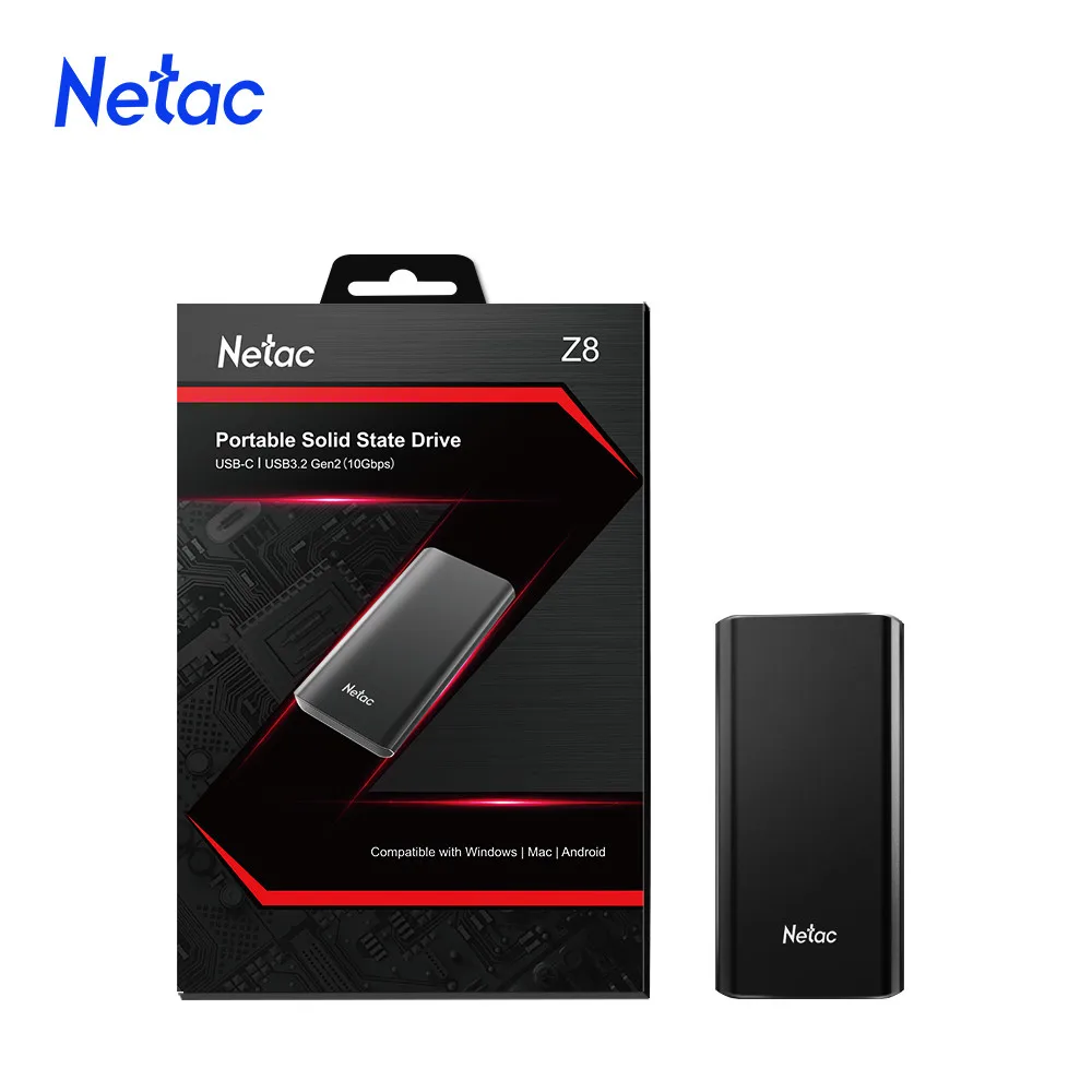 Внешний SSD накопитель Netac Портативный твердотельный емкостью 1 ТБ 500 Гб 250 ГБ USB 3 Gen2