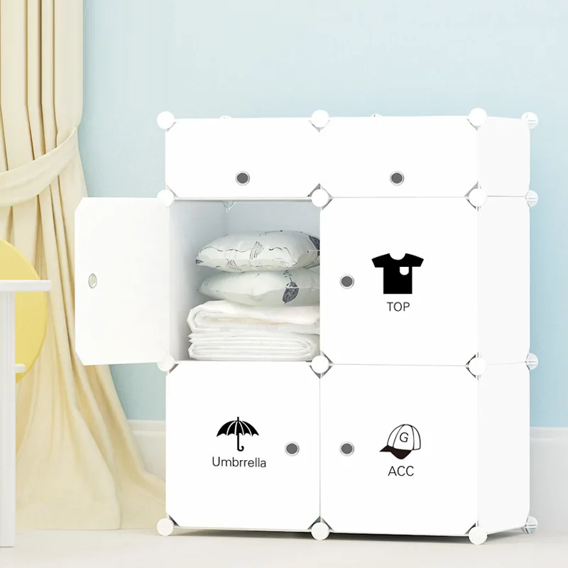 

Creative Clothing Storage Clothes Dormitory Storage Shelf Plastic Combination Storage Cabinet Extra Large