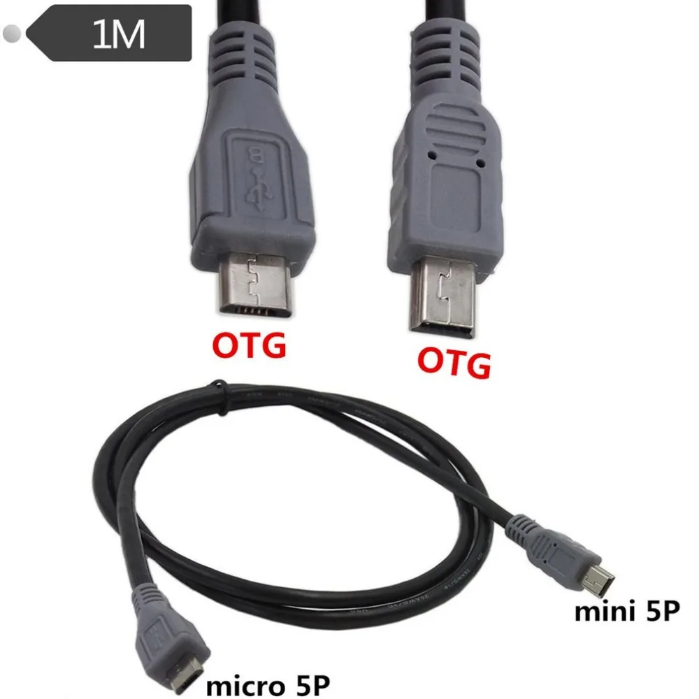 Для микро-флеш-накопителя USB мини USB OTG кабель 1 м кабель со штыревыми соединителями на обоих концах для подключения 5-контактный конвертер адаптер передачи данных зарядки Удлинительный Кабельное ответвление