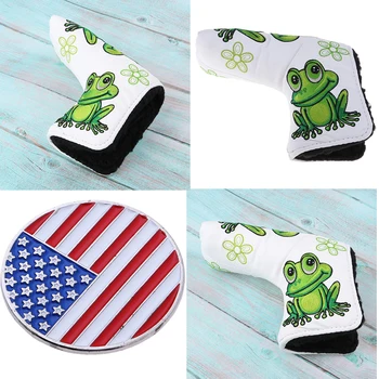 

Golf Putter Cover Blade Head Protector with American Flag Golf Marker Club Driver Head Protector Golf Accessories Gifts