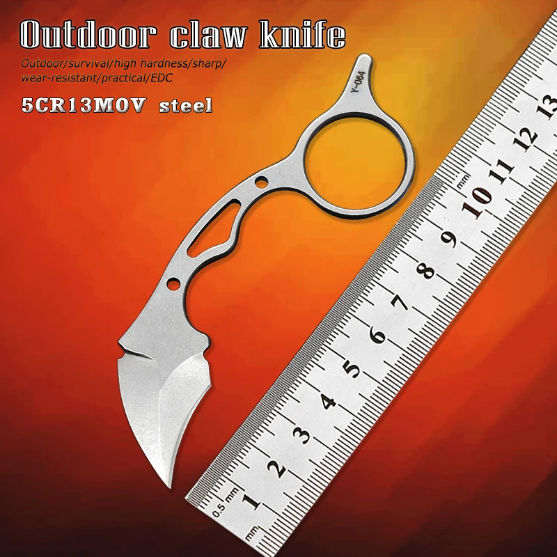 

Outdoor Pocket EDC Portable Survival Fixed Blade Claw Knife Karambit Field Self-Defense Knife Kydex Sheath Tactical Tool CS GO