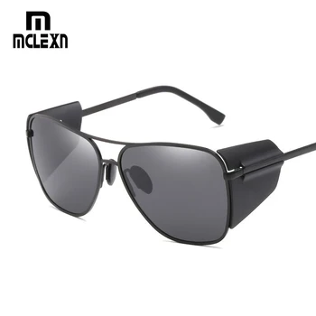 

MCLEXN Brand Designer Goggles Steampunk Sunglasses Men Women Metal Frame Vintage Polarized Sun Glasses High Quality UV400