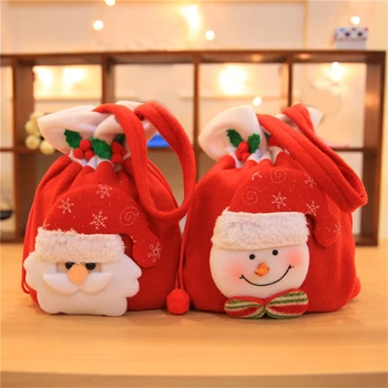 

Cумки Christmas Red Cartoon Snowman Candy Tote Gift Bag drawstring bag worek plecak sznurek mochila feminina A50