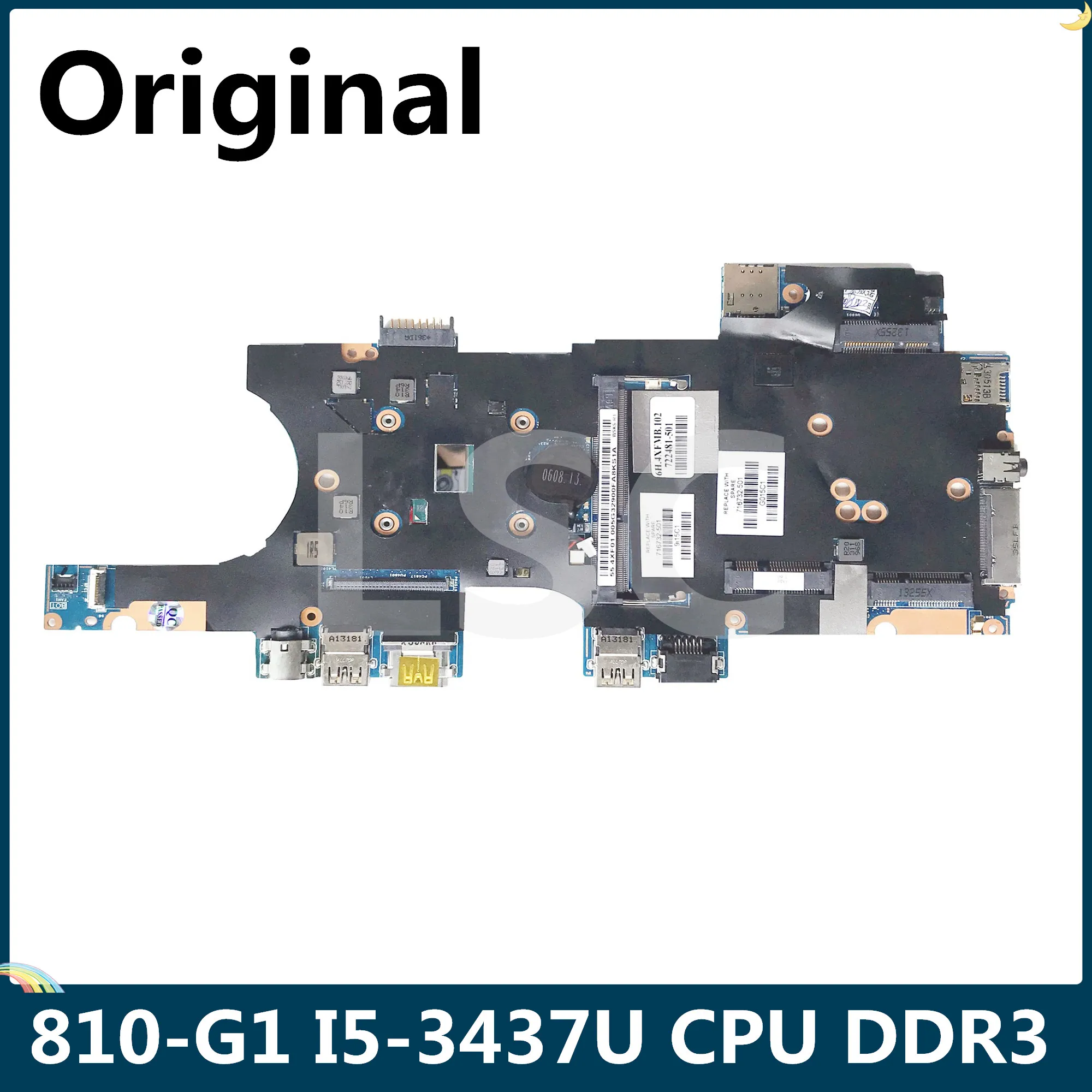 LSC для HP EliteBook 810 810-G1 материнская плата ноутбука с I5-3437U CPU DDR3 722481-501 716732-501 100%