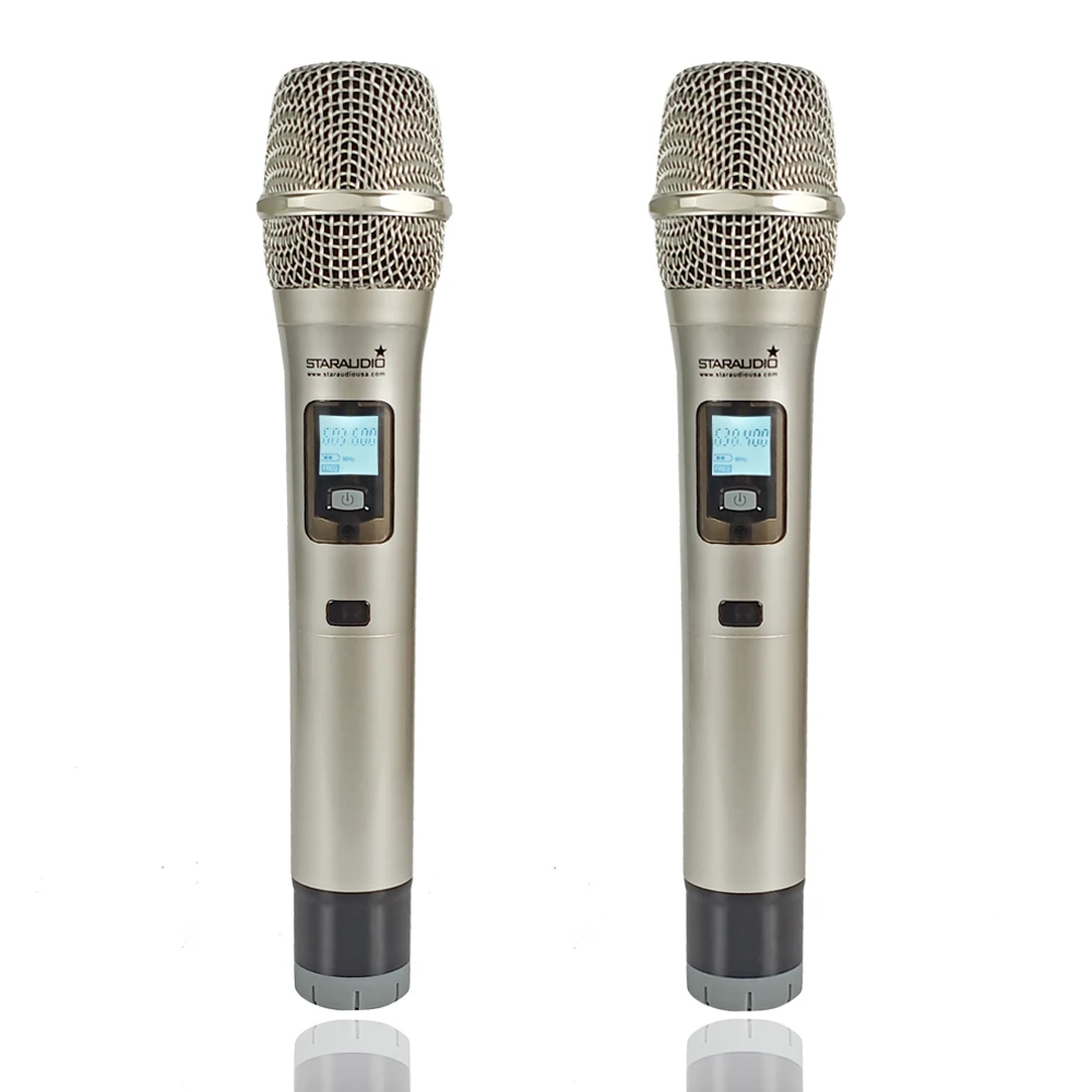 STARAUDIO Профессиональный Двухканальный UHF Ручной беспроводной микрофон Система 2CH