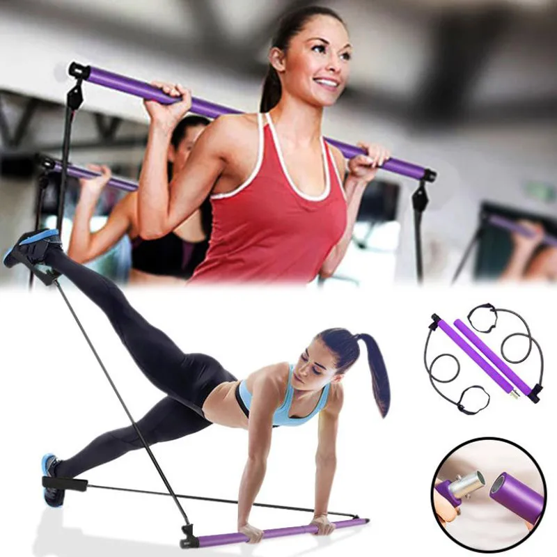 Fitness Multi-functional Yoga Pull Rods Portable Gym Pilates Bar Resistance Band Trainer Stick Workout | Спорт и развлечения