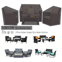 Multiple Sizes Waterproof chair cover Furniture Dustproof Cover For Rattan Table Cube Chair Sofa  Garden Patio Protective Cover 1