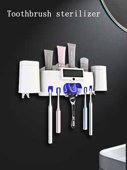 

Intelligent Antibacteria Ultraviolet Toothbrush Holder Sterilizer Automatic Toothpaste Dispenser Squeezer 2 In 1 UV Disinfector