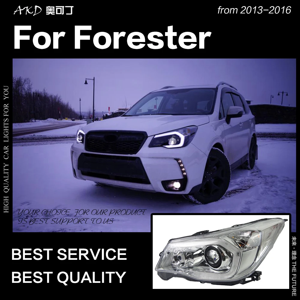 АКД стайлинга автомобилей Фара для Subaru Forester светодиодный фар 2013-2016 C-Форма дизайн