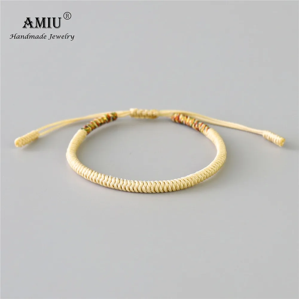 AMIU, 3 шт., тибетские ювелирные изделия, буддийские, хорошие, счастливые, очаровательные, тибетские браслеты и браслеты для женщин и мужчин, ручной работы, браслет с узелками - Окраска металла: 1