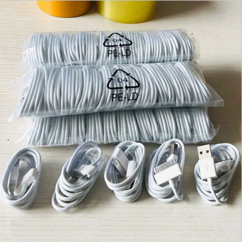 10pcs/lot 30 Pin USB Sync Charging Cable For iPhone 4 4S iPhone 3G 3GS iPad 1 2 3 iPod Touch 1 2 3 4 Phone Charging Data Cable