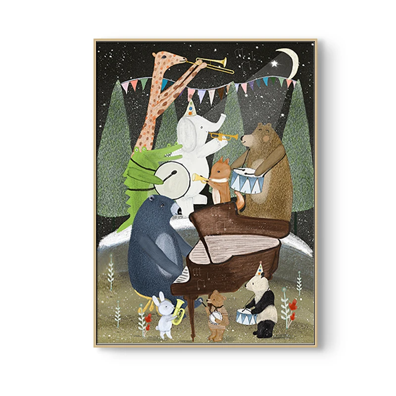 Astronaut-Planet-Space-Balloon-Wall-Art-Canvas-Prints-Posters-Cartoon-Animal-Bear-Wall-Pictures-For-Nursery (2)