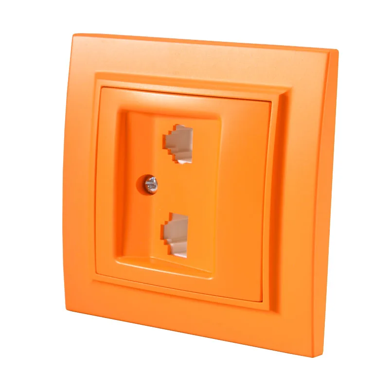 橘黄色电话加电脑斜面