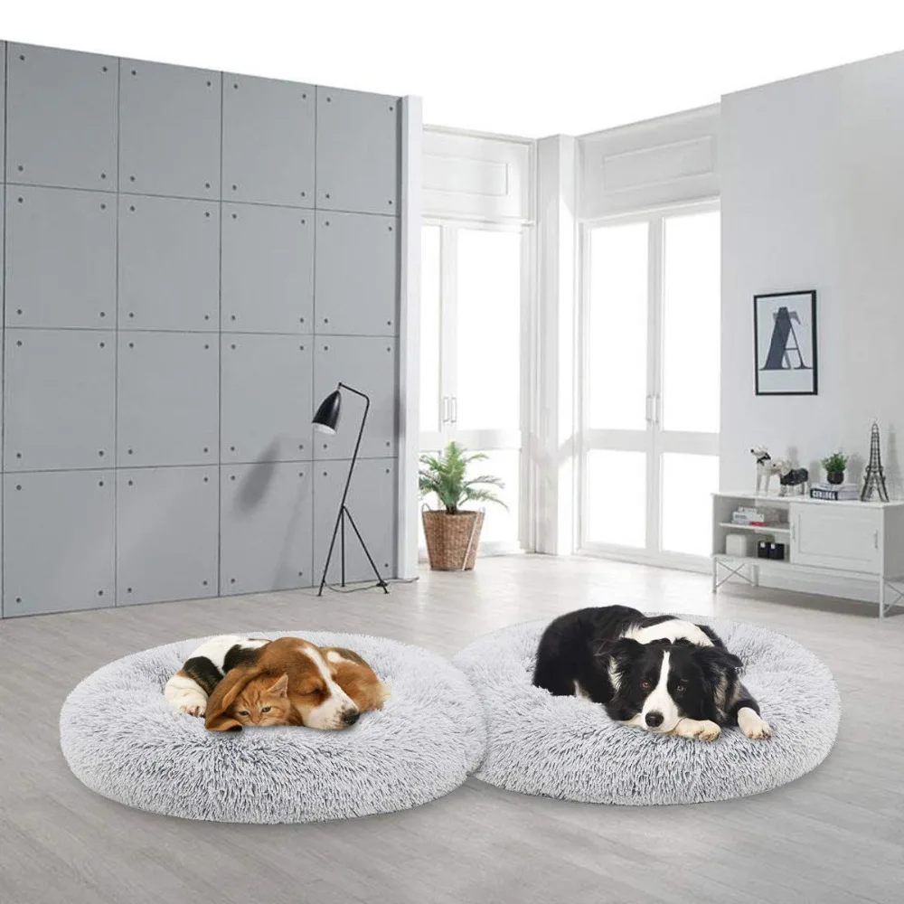 Кровать для собаки Удобная пончик Cuddler круглая кровать для собаки ультра мягкая моющаяся подушка для собаки и кошки ультра мягкая Успокаивающая кровать для питомца