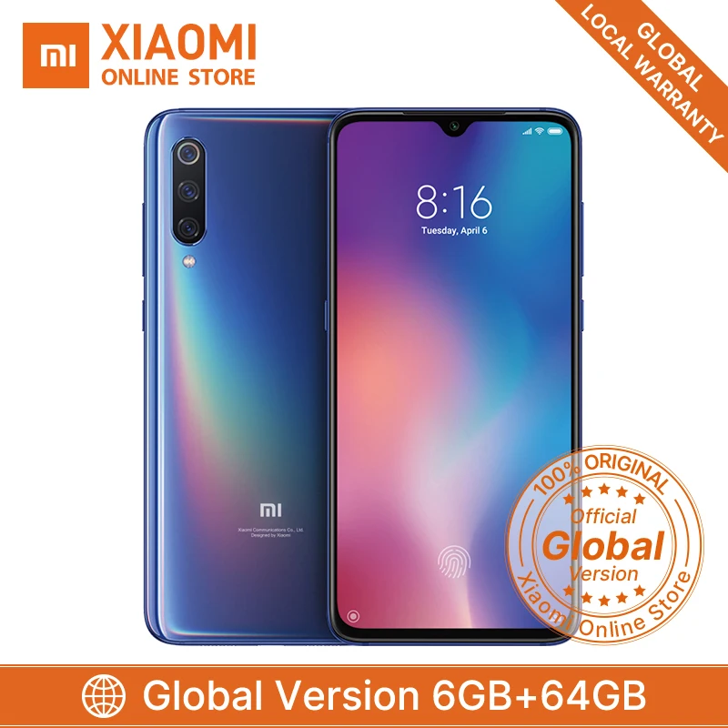Глобальная версия Xiaomi mi 9 6GB 64GB мобильный телефон Snapdragon 855 Восьмиядерный 6 39 AMOLED