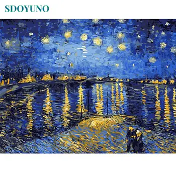 

SDOYUNO Frameless Abstract Painting By Numbers Star DIY 60X75cm Home Decor Canvas Painting Kits Draw By Number