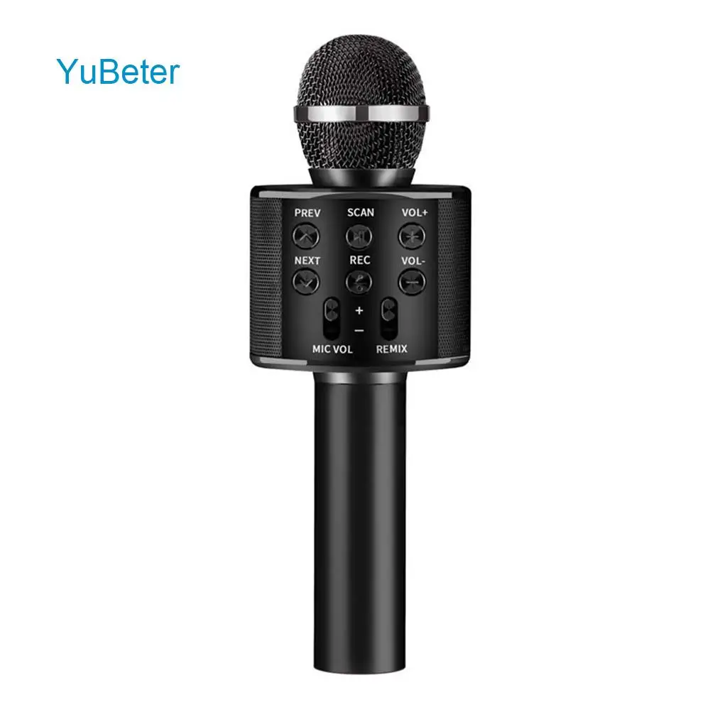 YuBeter 2 в 1 беспроводной Bluetooth микрофон динамик портативный ручной караоке микрофон для KTV музыка для вокала, с рекордером плеер