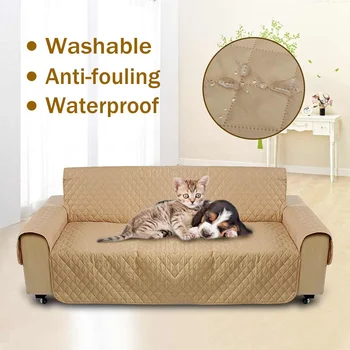 

3 Seater Khaki Sofa Couch Protective Cover Removable Dust-prooof Waterproof Mat Pet Cat Dod Anti-Scratch Mat 255x180cm