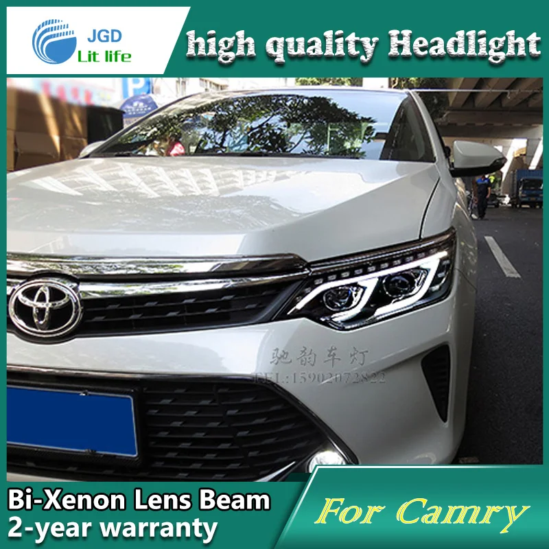 Автомобильный Стайлинг налобный фонарь чехол для Toyota Camry V55 2015 светодиодные фары s