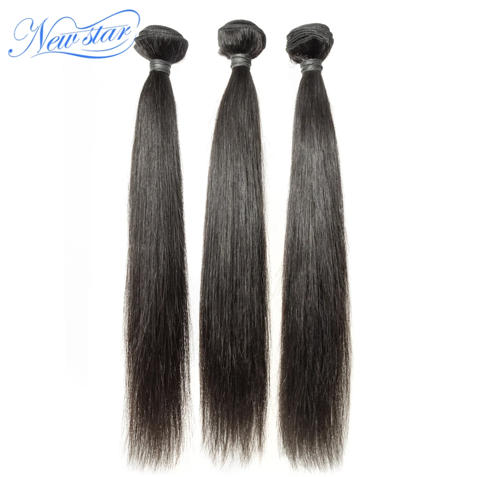 New-Star-Peruvian-Straight-Hair-3-Pcs-Weft-100-Virgin-Human-Hair-Extension-Natural-Color-Thick