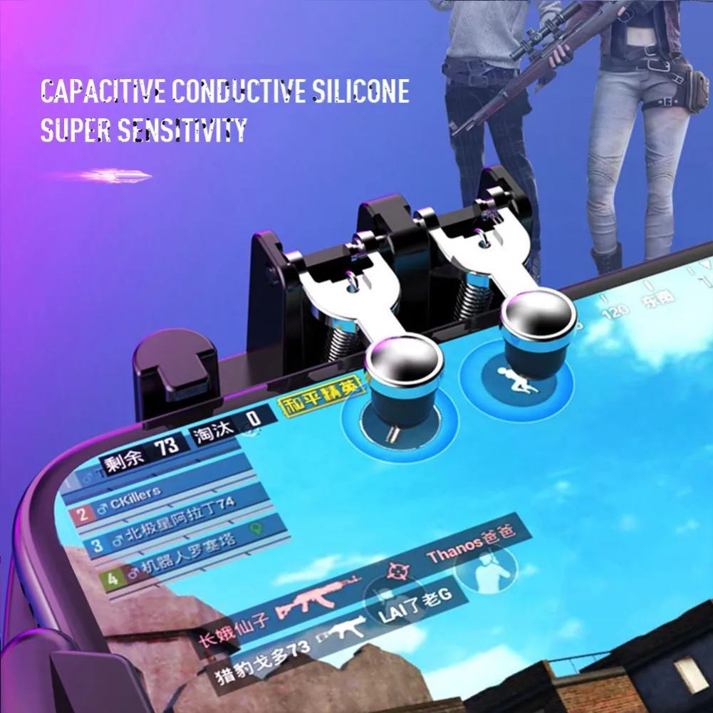  M11 Six Finger PUBG Mobile Game Controller Gamepad Trigger Aim Button L1 R1 Joystick For IPhone And