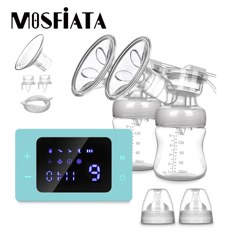 3 Modes and Backflow Protector BPA Free MOSFiATA Rechargeable Nursing Breastfeeding Pump with Massage Mode Electric Breast Pump LCD Smart Touch Screen 