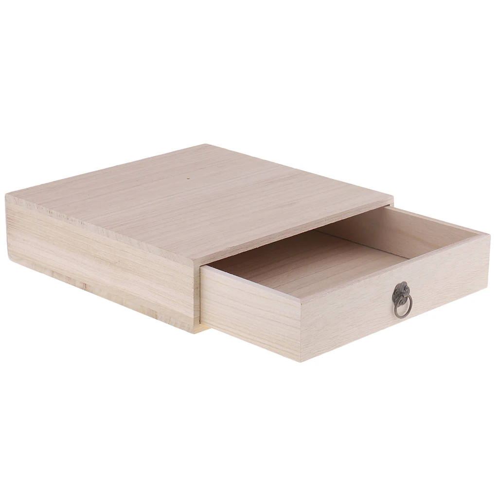 Wooden Storage Chest Box, Household Drawer Wooden Storage Chest Box Office Desktop Organizers, Wood Tea Box Case