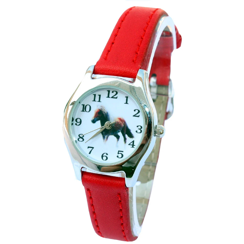 Милые женские часы для девочек; Детские часы; кожаные кварцевые часы для студентов; детские наручные часы с изображением животных; 9 цветов