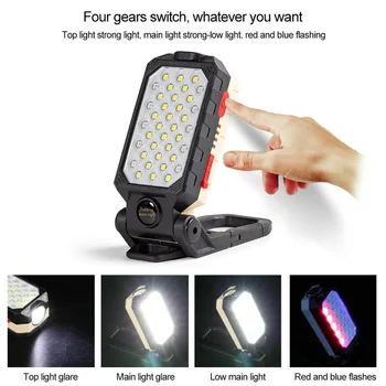 

Emergency Inspection Lamp USB Rechargeable LED Work Light Built In Kickstand 4 Modes Magnetic Waterproof Garage Outdoor Camping