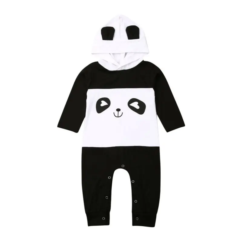 

Autumn Winter Fashion Newborn Baby Girl Boy Cotton Romper Kid Panda Long Sleeve Comfortable Jumpsuit Hooded Clothes Long Outfits