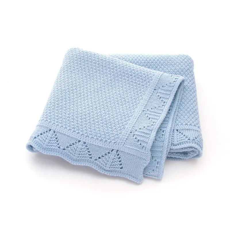 blue baby blanket Супер мягкий вязаный для новорожденных одеяло s карамельного цвета Infantil Bebes Swadller wrap одеяло для мальчиков и девочек забавное Клетчатое одеяло - Цвет: blue baby blanket