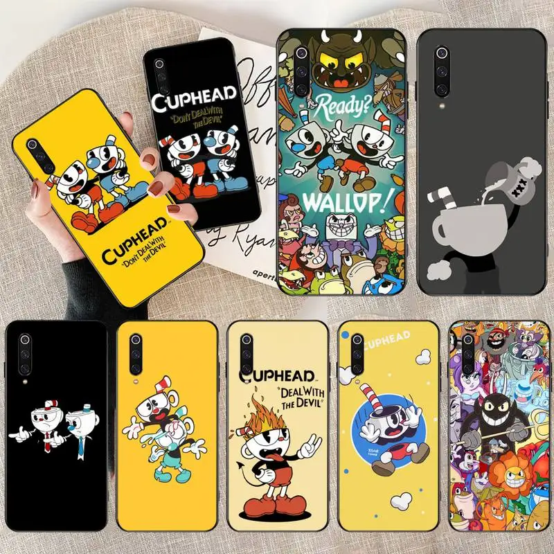HPCHCJHM Cuphead мультяшный роскошный гибридный черный мягкий чехол для телефона Xiaomi Mi10