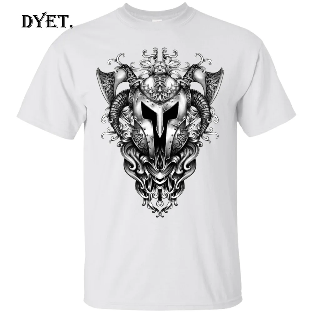 2019 футболка с коротким рукавом и круглым вырезом изображением шлема Викинга