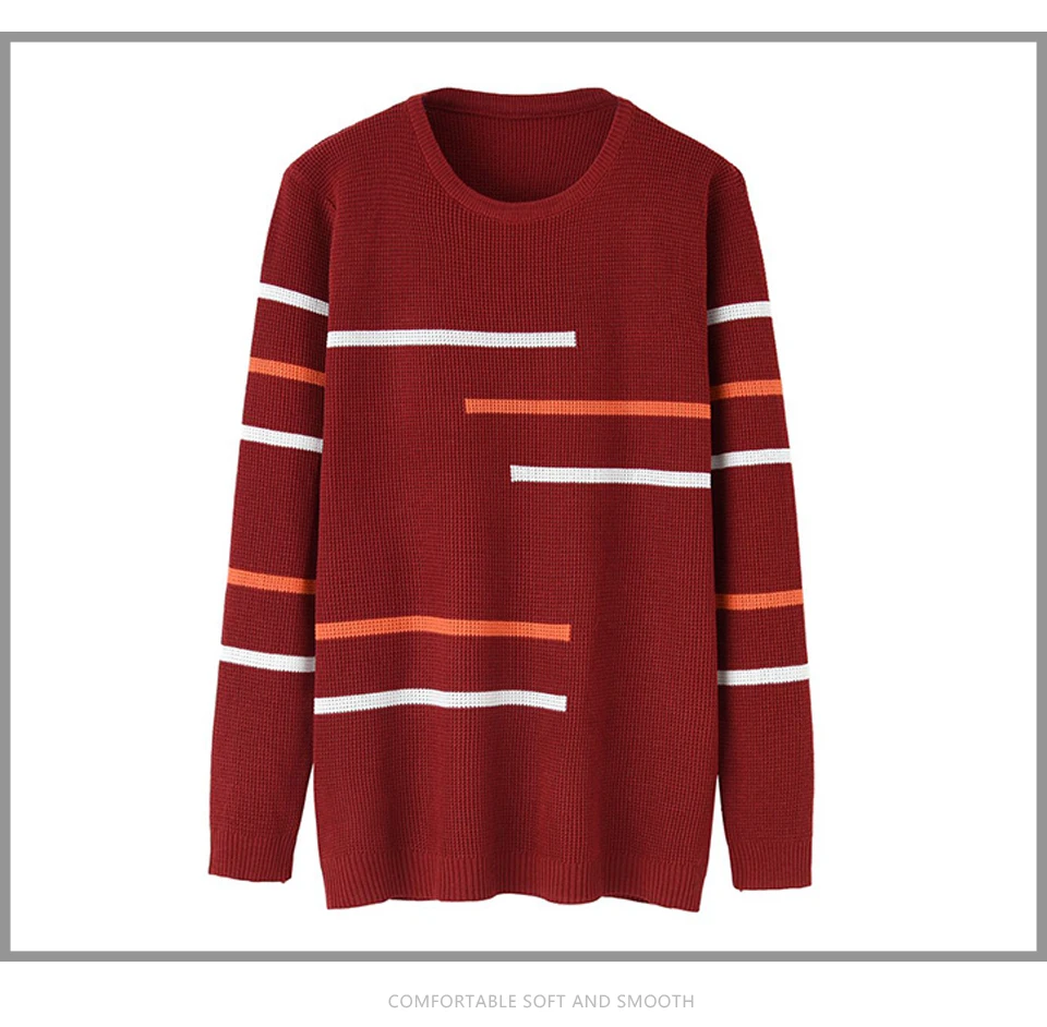 Manoswe, осенне-зимний мужской пуловер с круглым вырезом, свитер и джемпер, модная полосатая Повседневная облегающая вязанная Мужская одежда, M-3XL, большие размеры