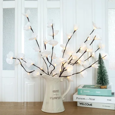 На батарейках 70 см 20 лампочек светодиодный светильник ивовая ветка лампа Ваза Наполнитель цветочный светильник s для рождества, праздника, дня рождения декоративный - Цвет: White Orchid