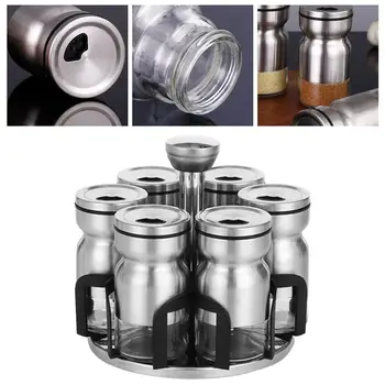 

1 Set Kitchen Gadget Spice Container Glass Spice Jar Seasoning Organizer for Kitchen